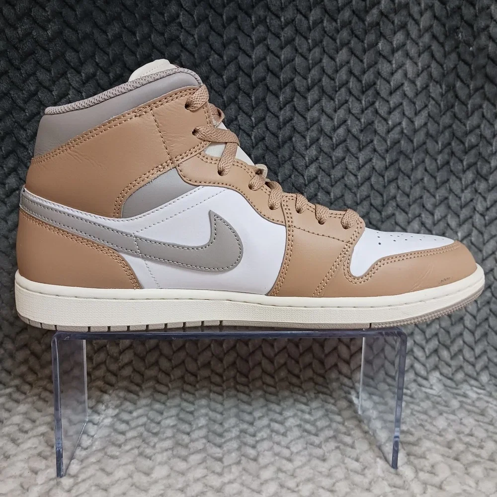 Air Jordan 1 Mid Hemp White Men's Sneakers Shoes Size 11.5